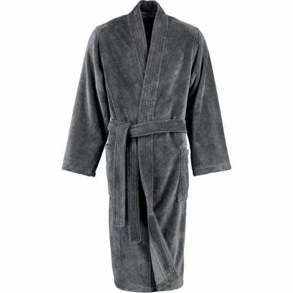 Cawö Herren-Bademantel Kimono Anthrazit (Größe 58/60)