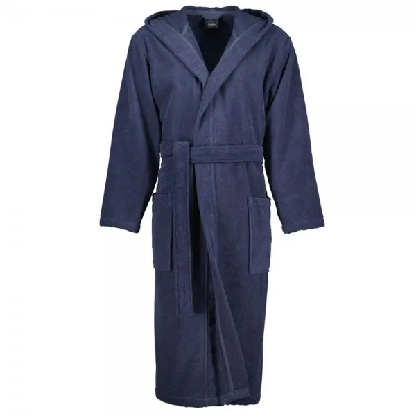 Cawö Herren Bademantel Uni Blau (XL)