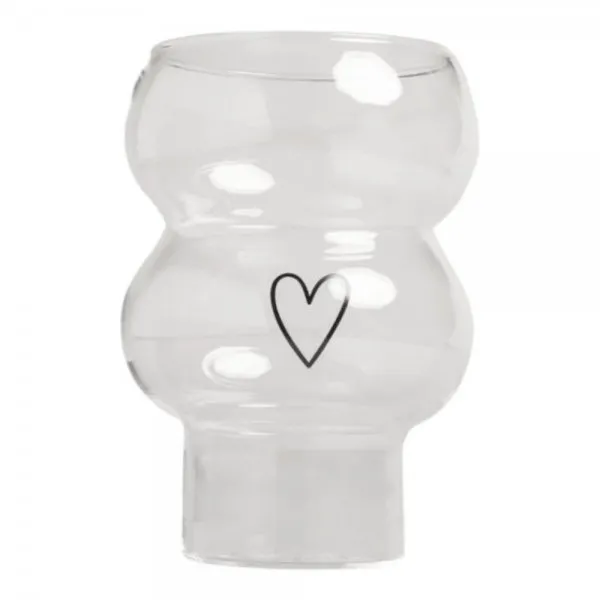Eulenschnitt Glas Double Bubble Herz