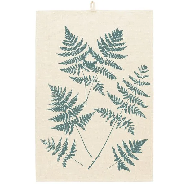 Frohstoff Geschirrtuch Leinen Farne Rauchgrün