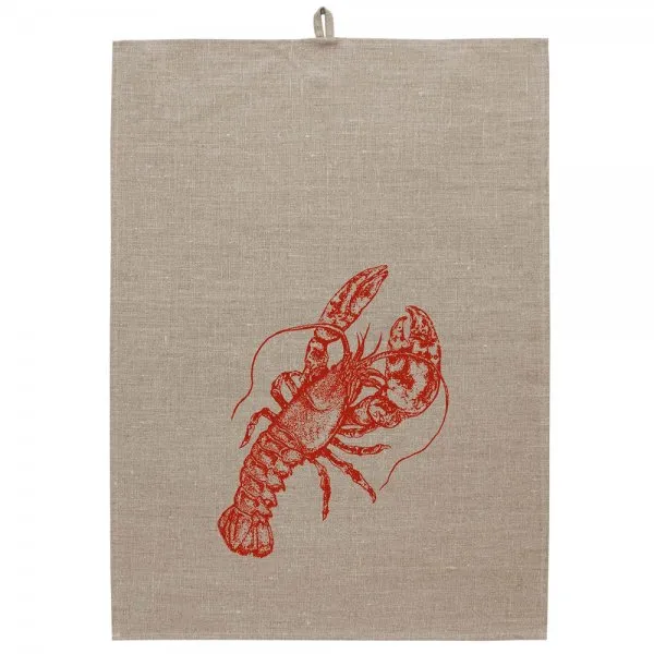 Frohstoff Geschirrtuch Leinen Hummer Rot