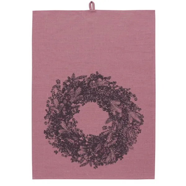 Frohstoff Geschirrtuch Leinen Kranz Erika