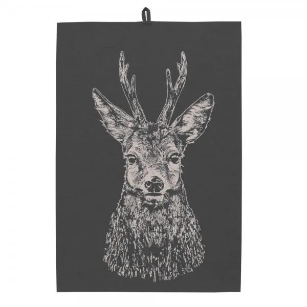 Frohstoff Geschirrtuch Leinen Rehbock Perlschlamm