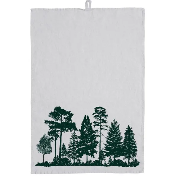 Frohstoff Geschirrtuch Wald Grau Nachtgrün