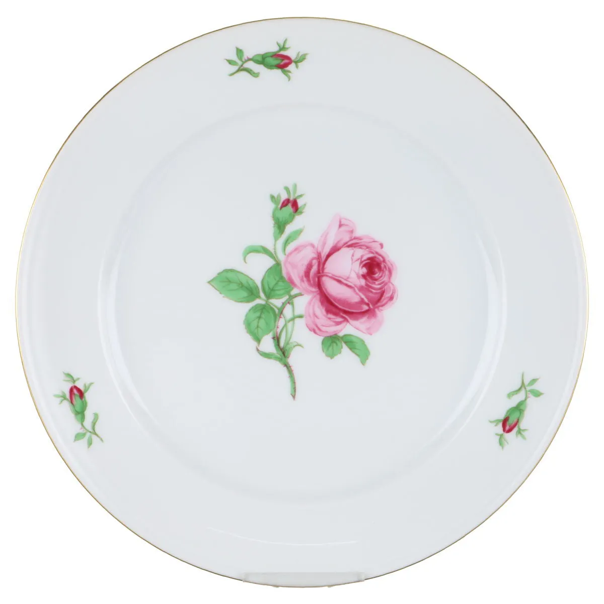 Kuchenteller mit Fahne - Fürstenberg Alt Fürstenberg Rote Rose 02171