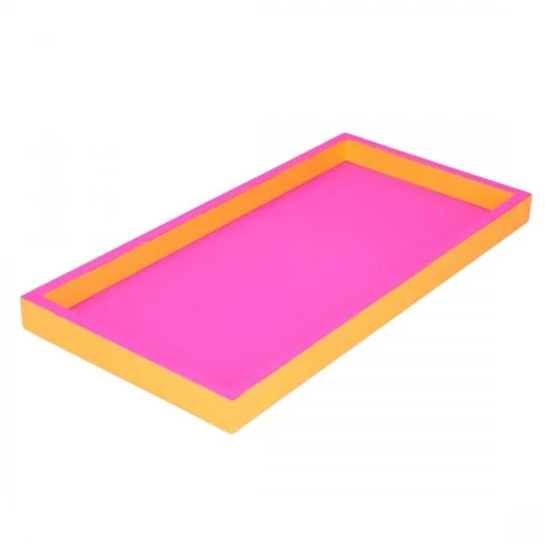 Gift Company Tablett Neo Rechteckig Neon Pink Neon Orange (30x15cm)