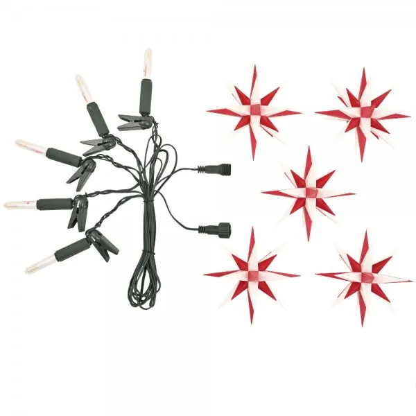 Herrnhuter Erweiterung für Sternenkette A1s Weiß Rot (13cm)