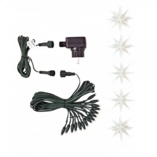 Herrnhuter Miniatur Sternenkette A1s Set Kunststoffsterne Weiß (8cm)