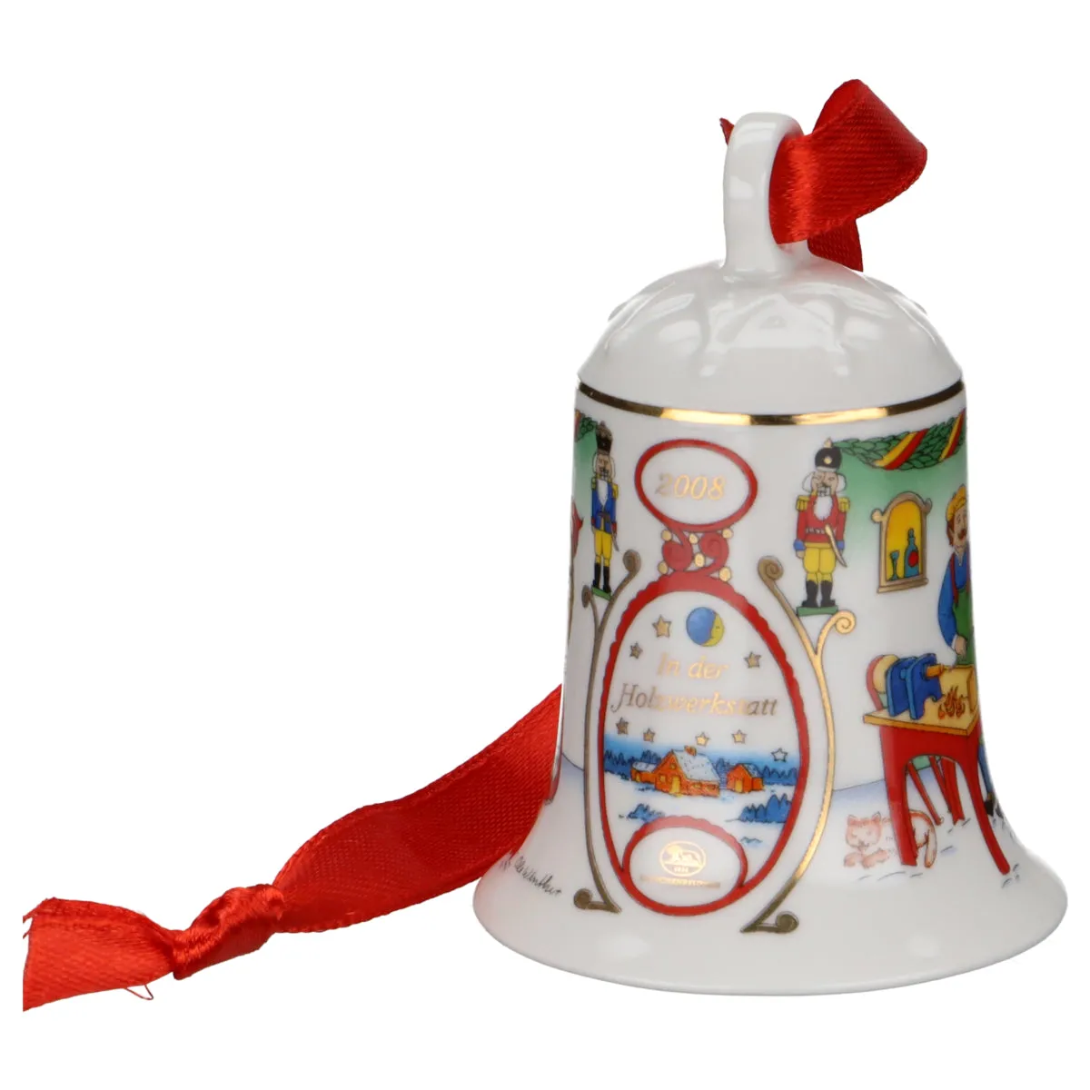 Weihnachtsglocke 2008 - In der Holzwerkstatt - Hutschenreuther Weihnachtsartikel Weihnachtsglocken ohne OVP
