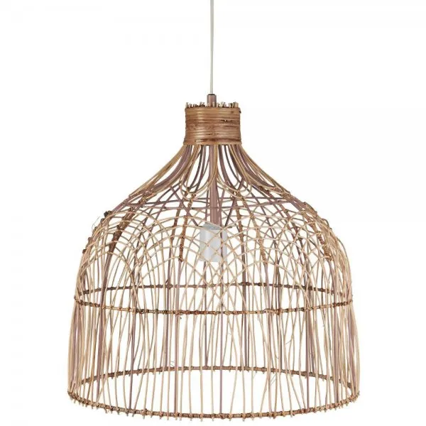 Ib Laursen Hängelampe Bambus Sacannah gebogenes Muster (48cm)