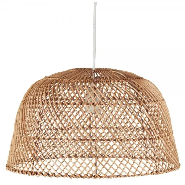 Ib Laursen Hängelampe Bambus Sacannah schräges Muster (42,5cm)