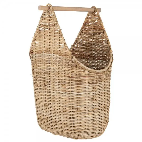 Ib Laursen Korb mit Toilettenpapierhalter graues Rattan
