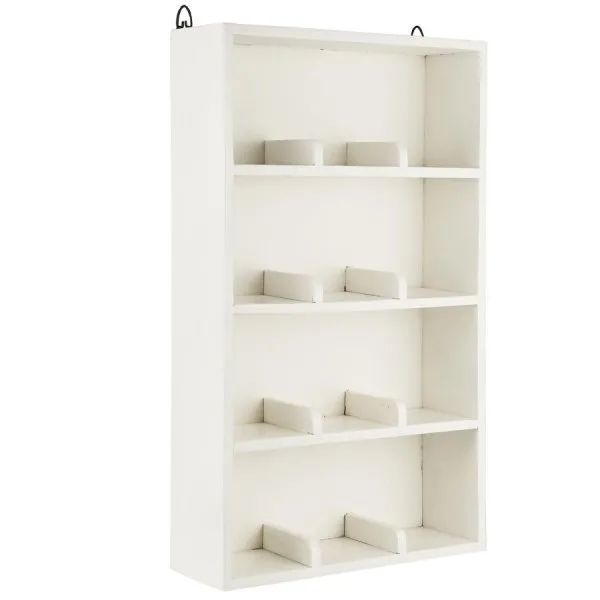Ib Laursen Tassenregal Weiß mit 4 Ablagen mit Fachteilern 12 Fächer UNIKA