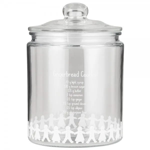 Ib Laursen Vorratskrug Glas mit Deckel Lebkuchenrezept (21x14,5cm)