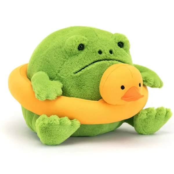 Jellycat Kuscheltier Frosch Ricky Rain Frog mit Schwimmring (25cm)