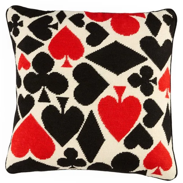 Jonathan Adler Kissen Needlepoint Dealer'S Choice Full Deck (45x45cm)