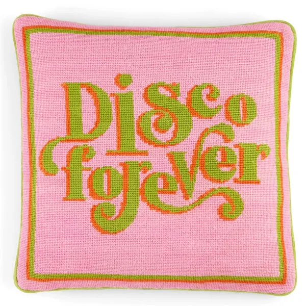 Jonathan Adler Kissen Needlepoint Disco Forever (40x40cm)
