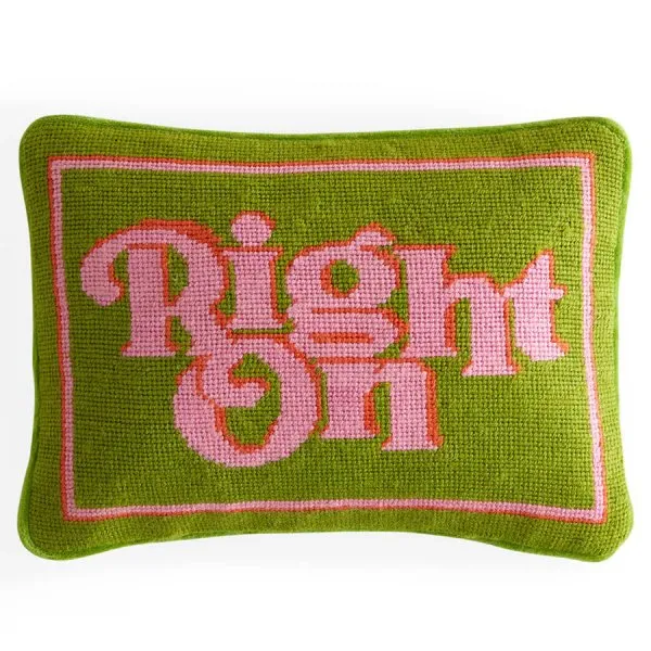 Jonathan Adler Kissen Needlepoint Right On (22x30cm)