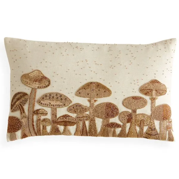 Jonathan Adler Kissen Pilze Botanist Mushroom Field Beaded Pillow (30x50cm)