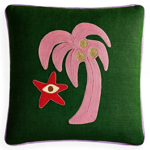 Jonathan Adler Kissen Playa Palm Tree Grün (40x40cm)