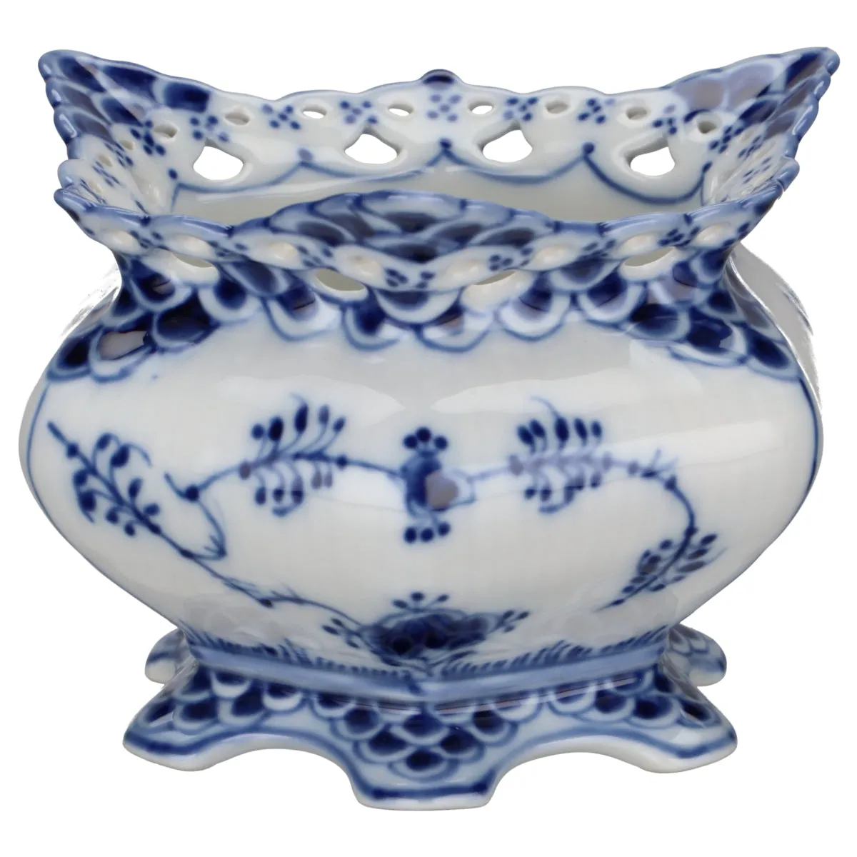 Zuckerschale Modell 1112 - Royal Copenhagen Musselmalet Vollspitze I. Wahl