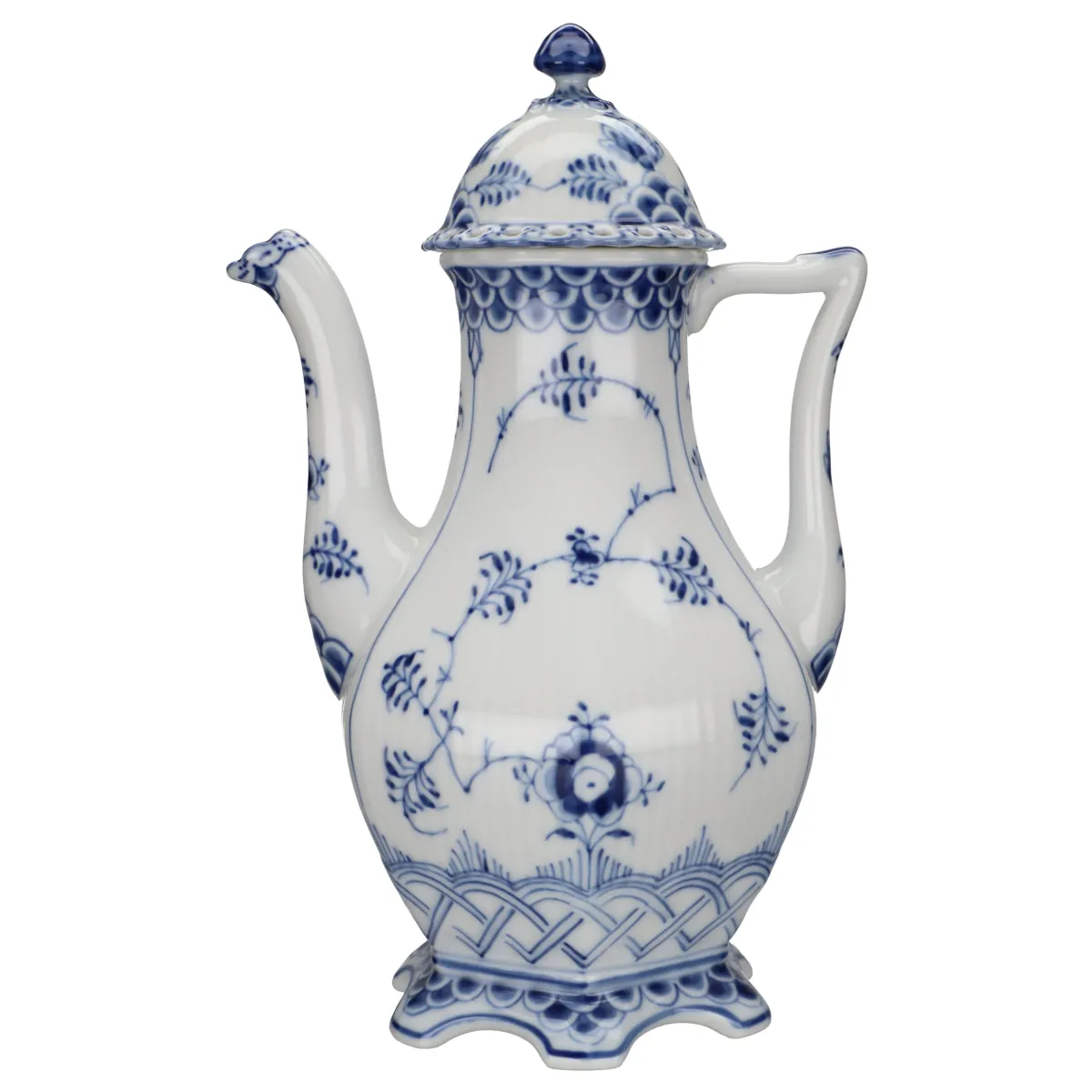 Kaffeekanne groß Modell 1202 - Royal Copenhagen Musselmalet Vollspitze I. Wahl