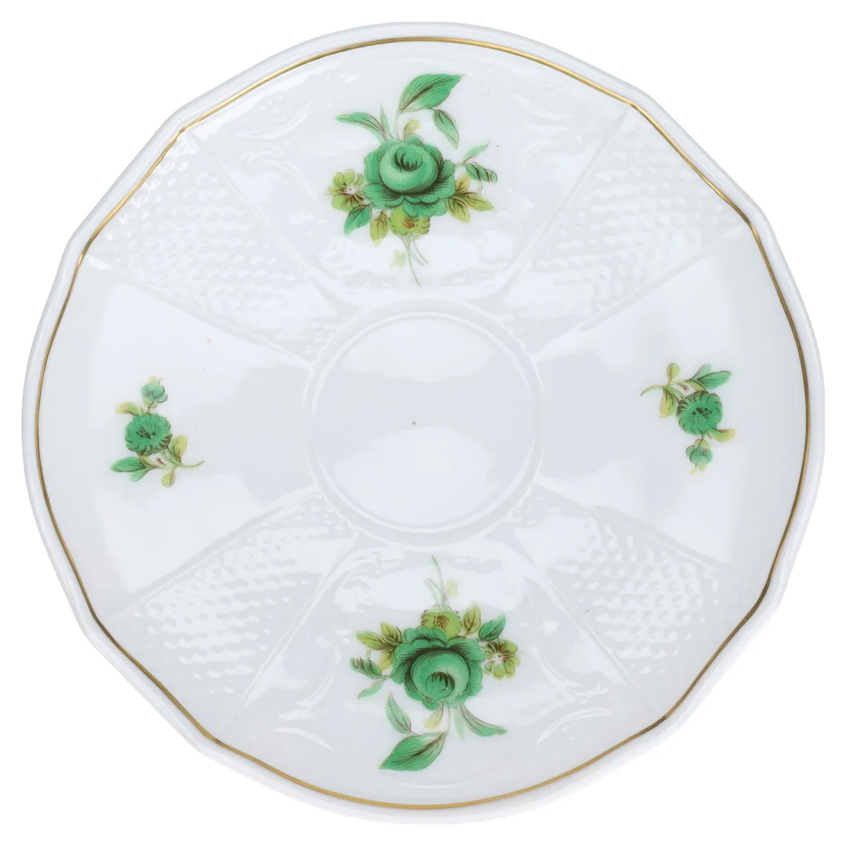 Untertasse für Mokka - Fürstenberg Solitude Grüne Blume 02927