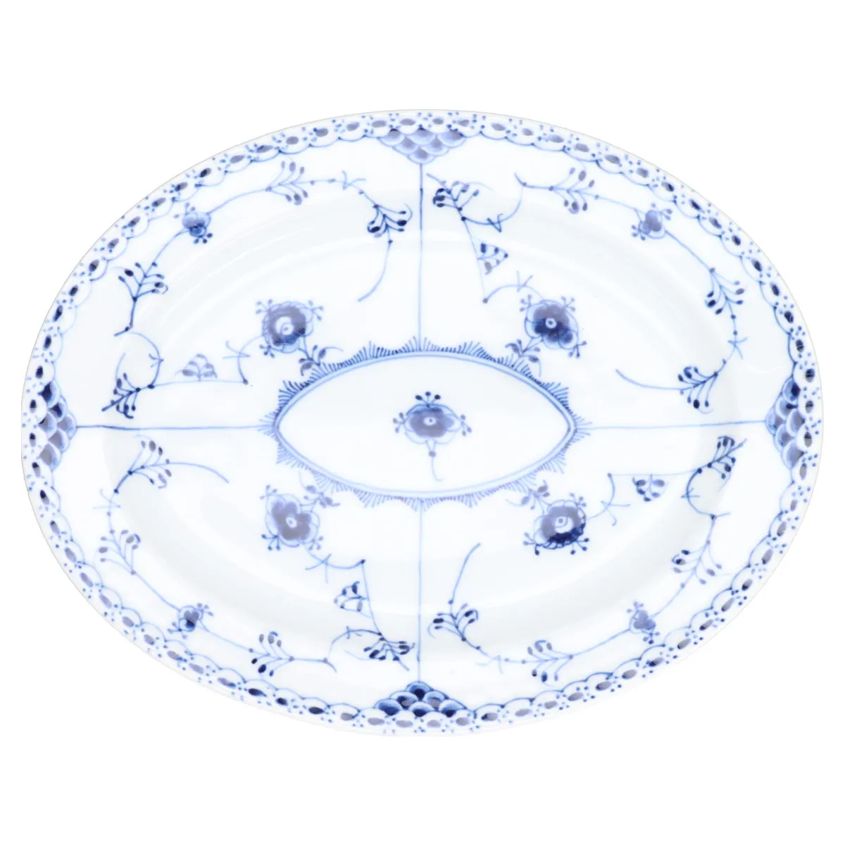 Fleischplatte klein Modell 532 - Royal Copenhagen Musselmalet Halbspitze I. Wahl