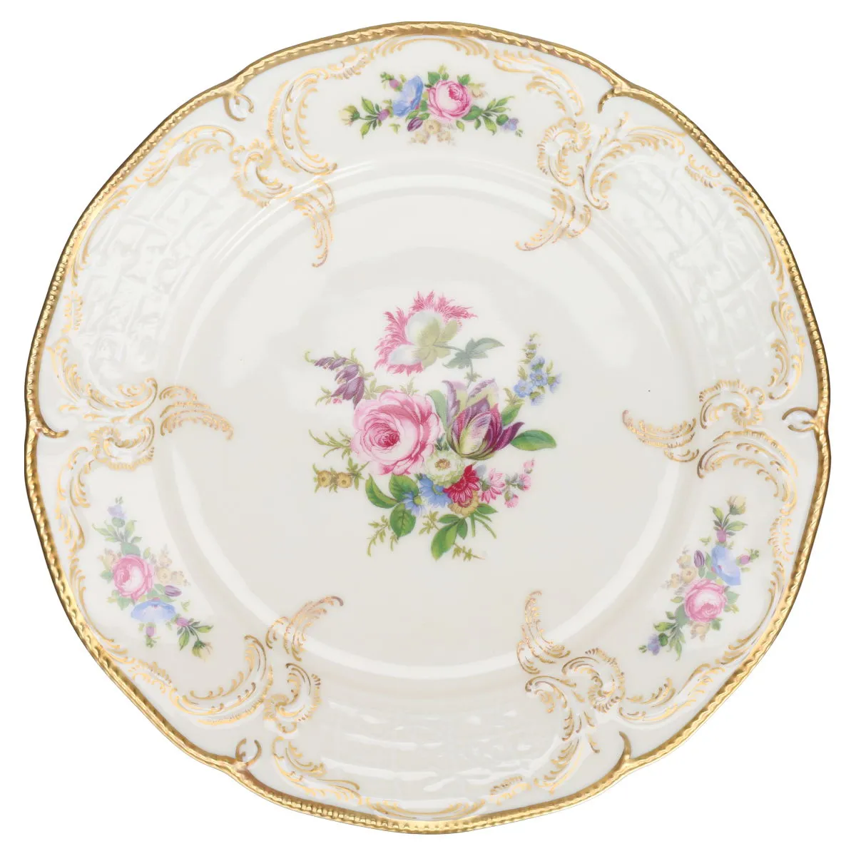 Kuchenteller Volldekor - Rosenthal Sanssouci elfenbeinfarben Diplomat