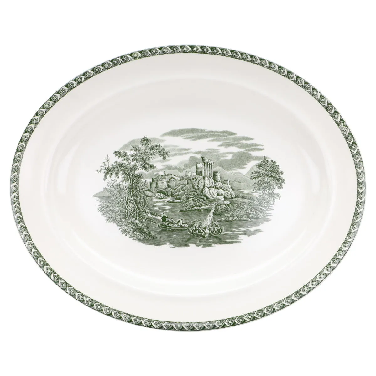 Fleischplatte groß - Wedgwood Lugano grün