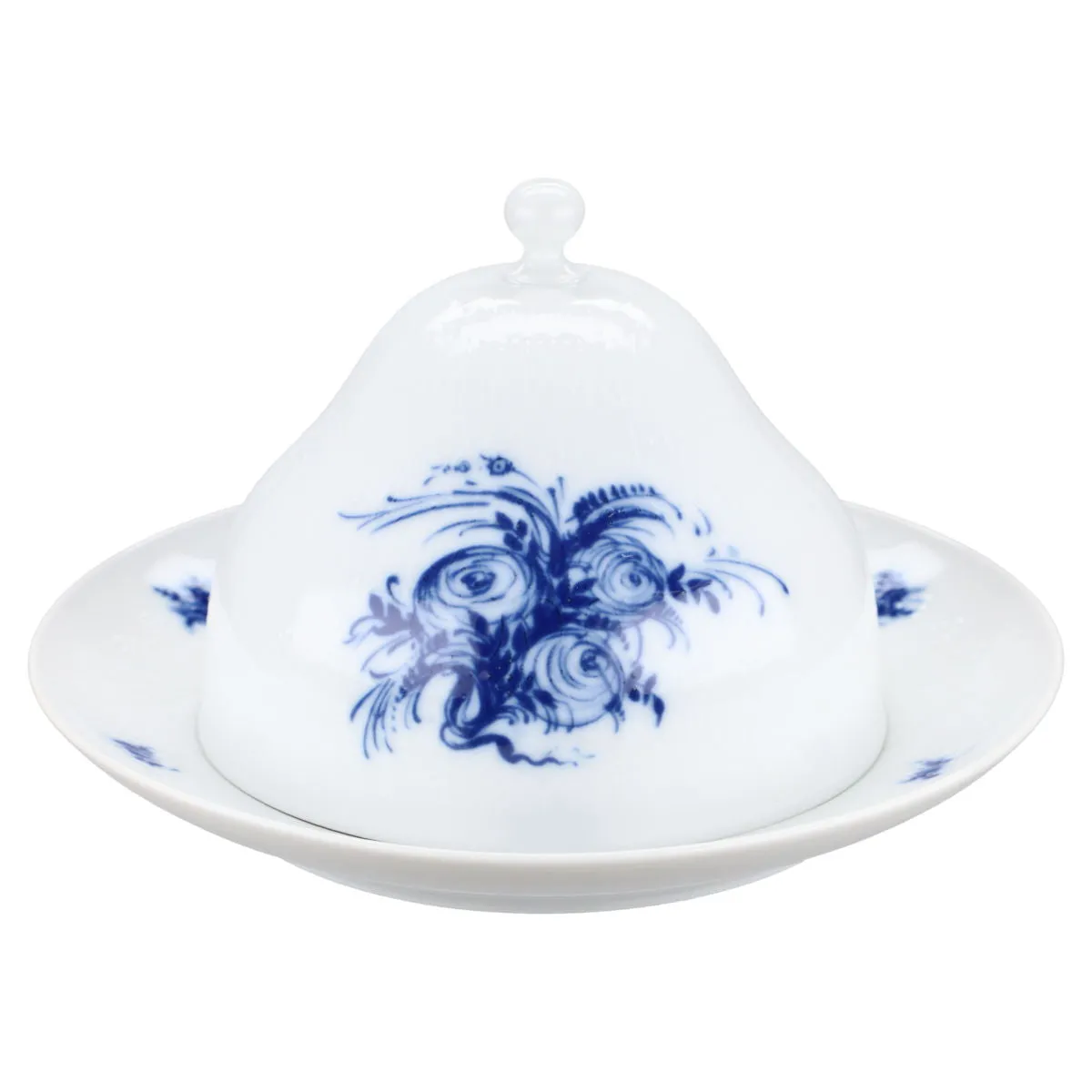 Butterdose rund - Rosenthal Romanze in Blau