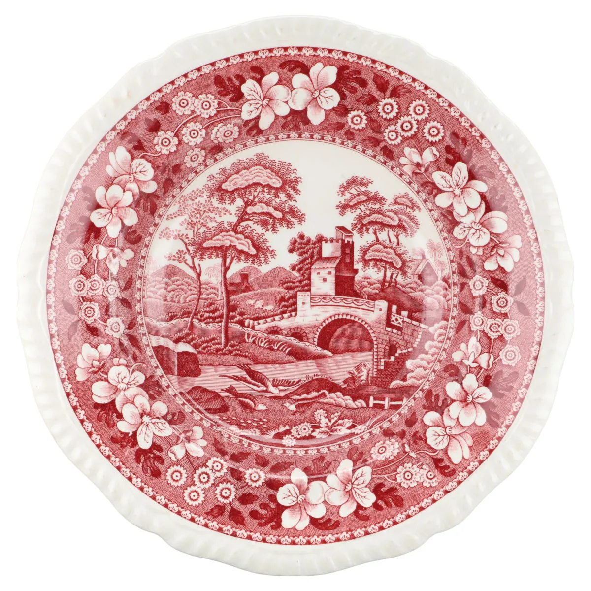 Salatteller mit Fahne - Spode Copeland Pink Tower