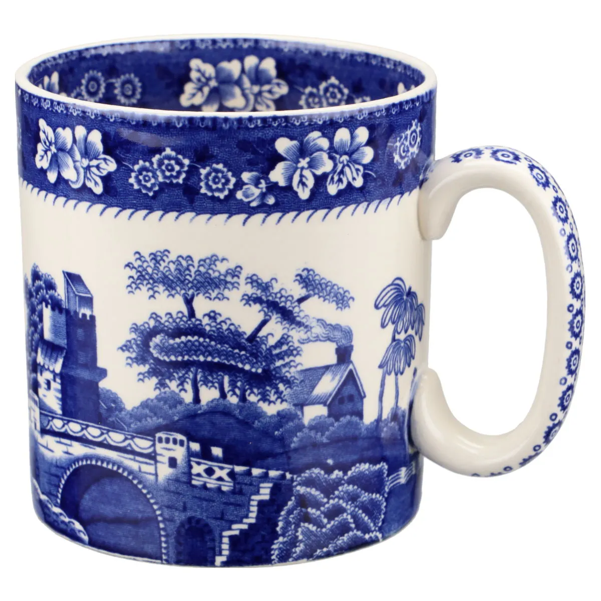 Kaffeebecher großer Henkel - Spode Copeland Blue Tower