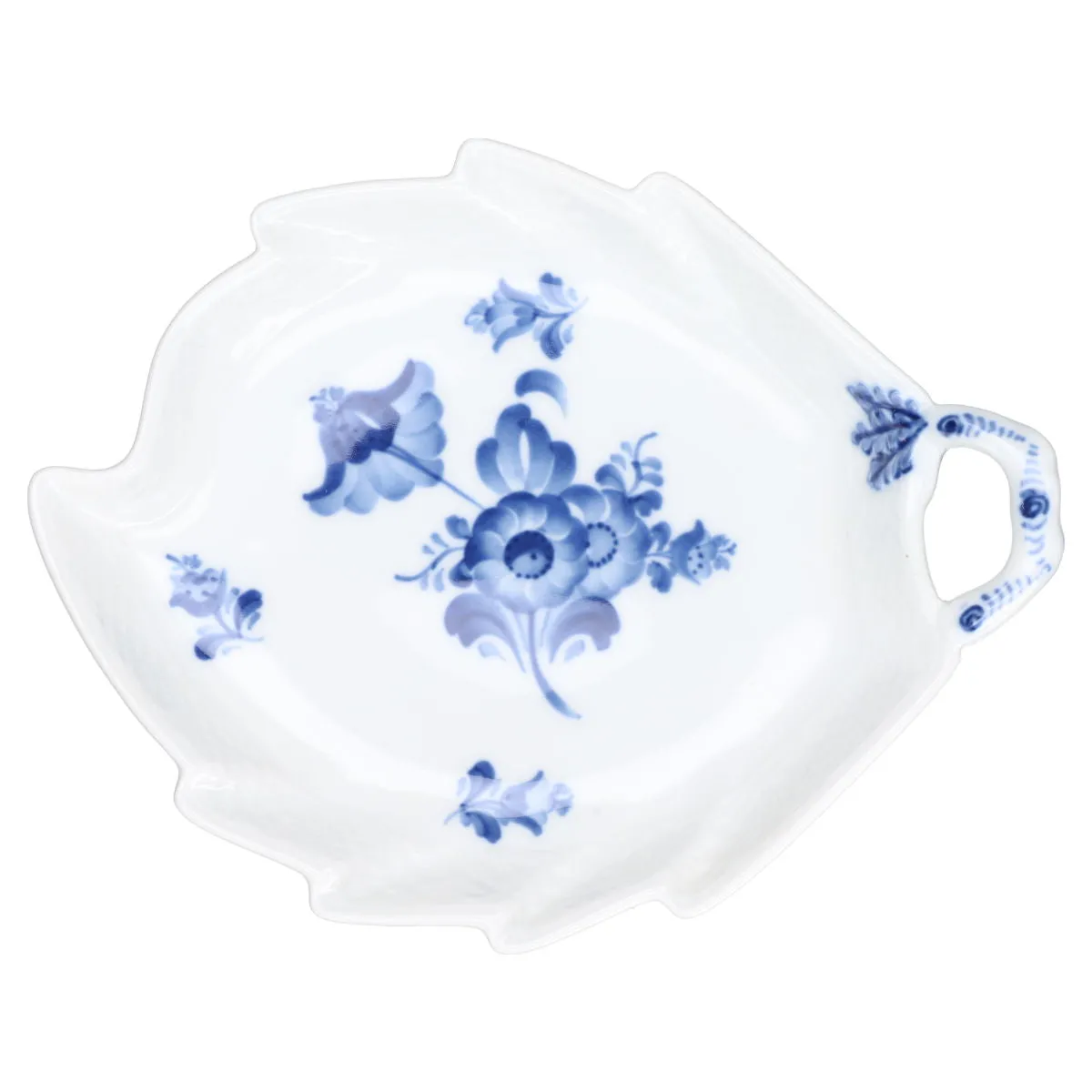 Blattschale / Konfektschale Modell 8002 - Royal Copenhagen Blaue Blume glatt  I. Wahl