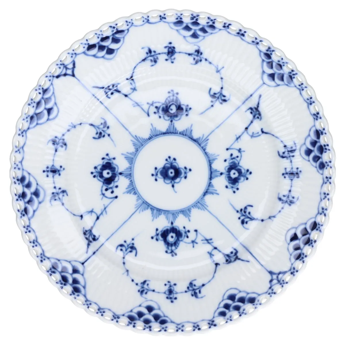 Kuchenteller Modell 1086 - Royal Copenhagen Musselmalet Vollspitze I. Wahl