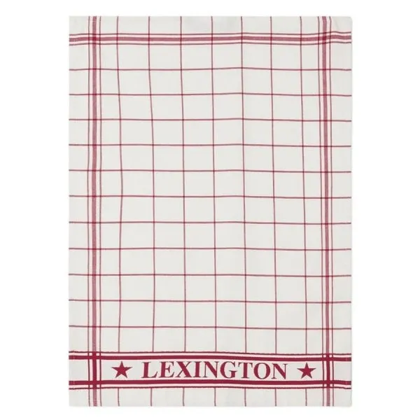 LEXINGTON Geschirrtuch karriert Weiß Rot (50x70)