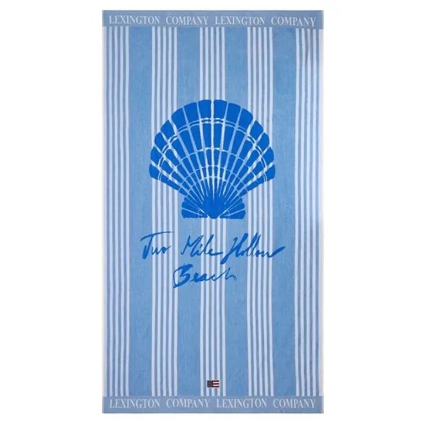 LEXINGTON Strandhandtuch Beach Towel Muschel Blau (100x180cm)