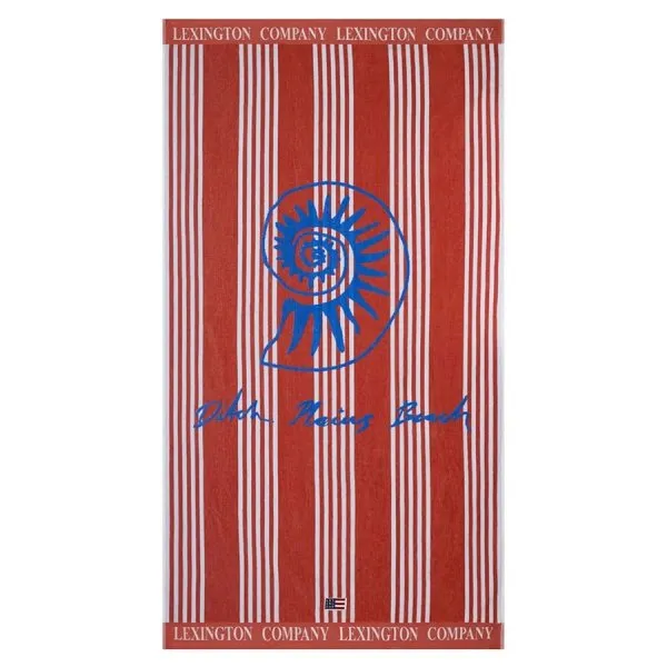 LEXINGTON Strandhandtuch Beach Towel Schneckenhaus Koralle Blau (100x180cm)