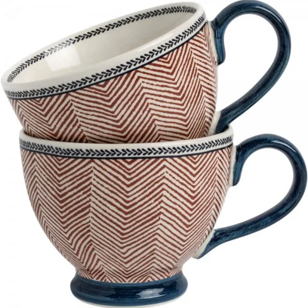 Laura Ashley Henkelbecher Edwin Blue Terra (430ml) (2-teilig)