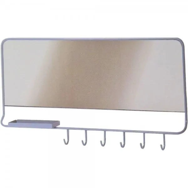 Leitmotiv Spiegel mit Garedobenhaken Mirror-Me Weiß (69,3cm)