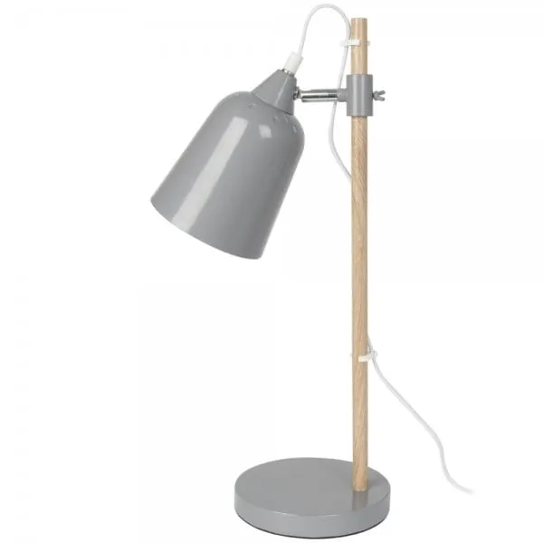 Leitmotiv Tischleuchte Wood-like Metal Mouse Grey (12x48,5cm)