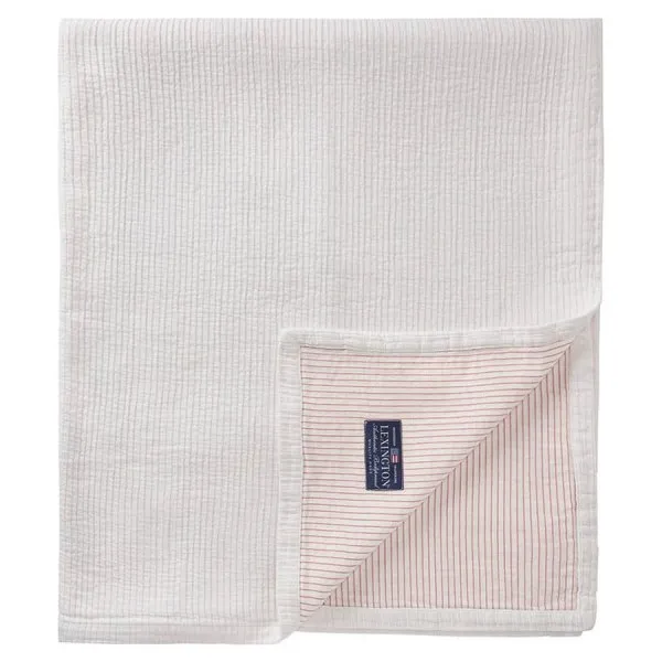Lexington Bettüberwurf Decke Weiß Koralle gestreift (160x240cm)