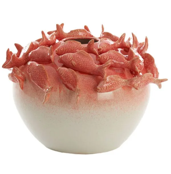 Light & Living Vase mit Fischen Rund (27cm)