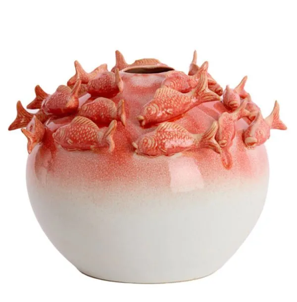 Light & Living Vase mit Fischen Rund (32cm)