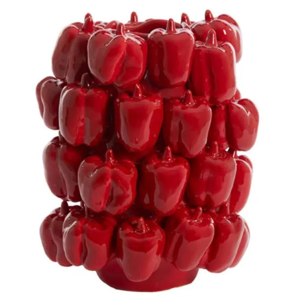 Light & Living Vase mit roten Paprika Bellpepper (32,5cm)