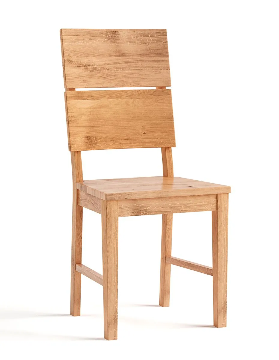 Stuhl Verdon 13, Eiche massiv Vollholz, Farbe: Natur - 95 x 42 x 42 cm (H x B x T)