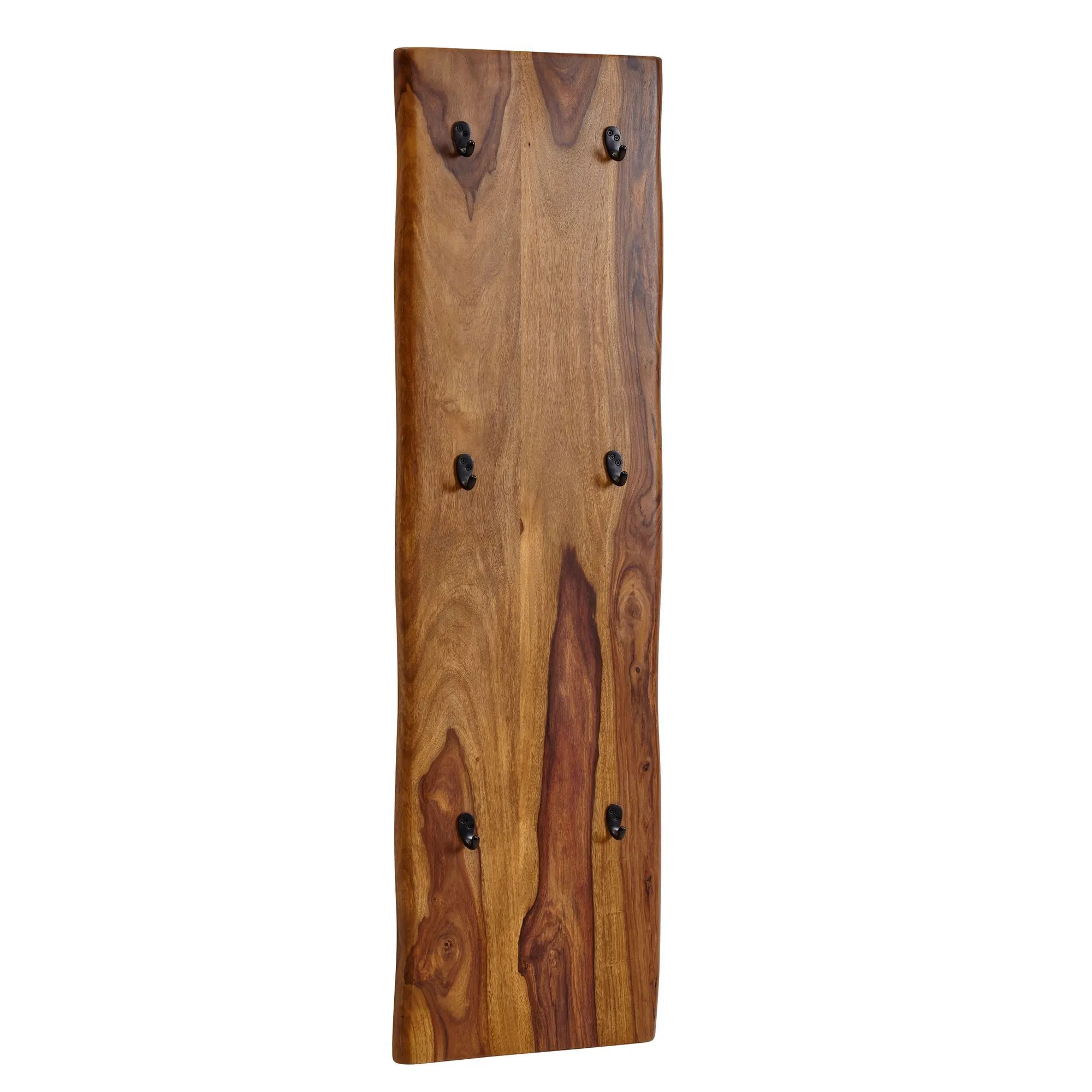 Garderobe aus Sheesham Massivholz, Farbe: Sheesham - Abmessungen: 140 x 40 x 7 cm (H x  B x T)