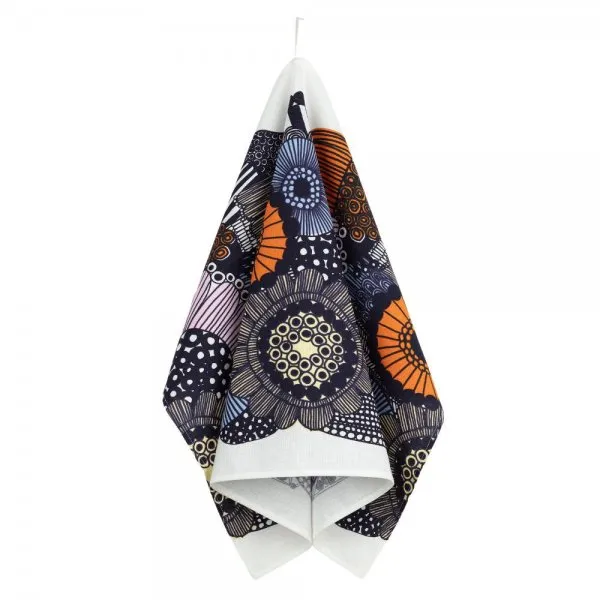 Marimekko Geschirrtuch Siirtolapuutarha White Orange Light Blue