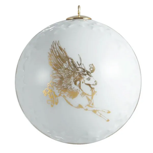 Meissen Christbaumkugel Kugel mit Reliefsternen Christmas Peryton