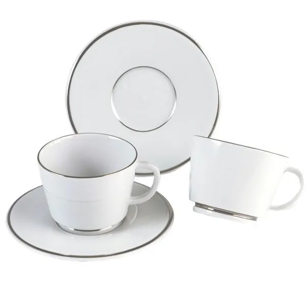 Meissen Espresstasse mit Untertasse Vitruv Platinum (4-teilig)